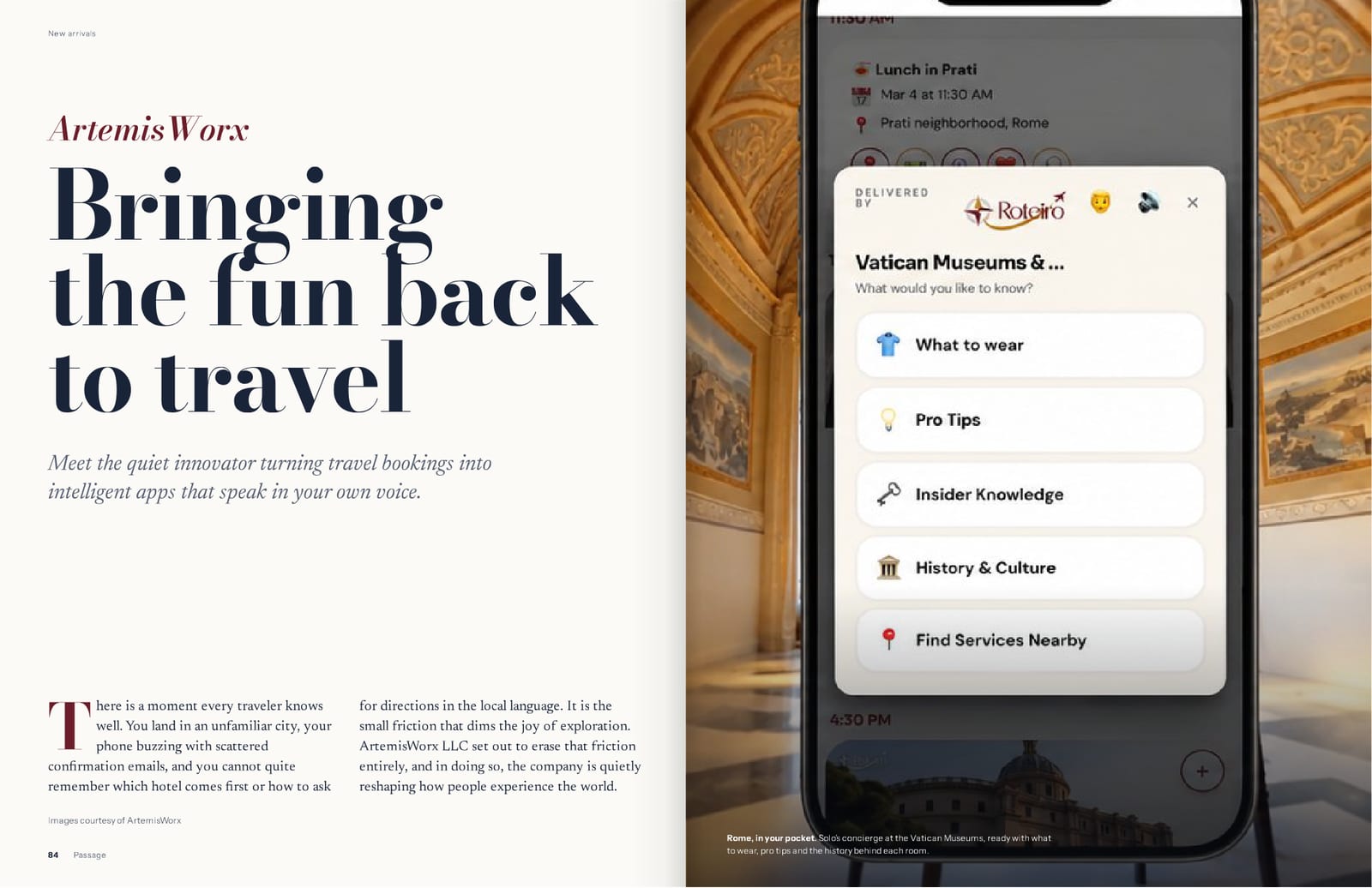Opening spread: ArtemisWorx — Bringing the fun back to travel